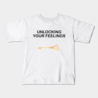 Unlocking your feelings, GOLDEN KEY for Valentines Day Kids T-Shirt